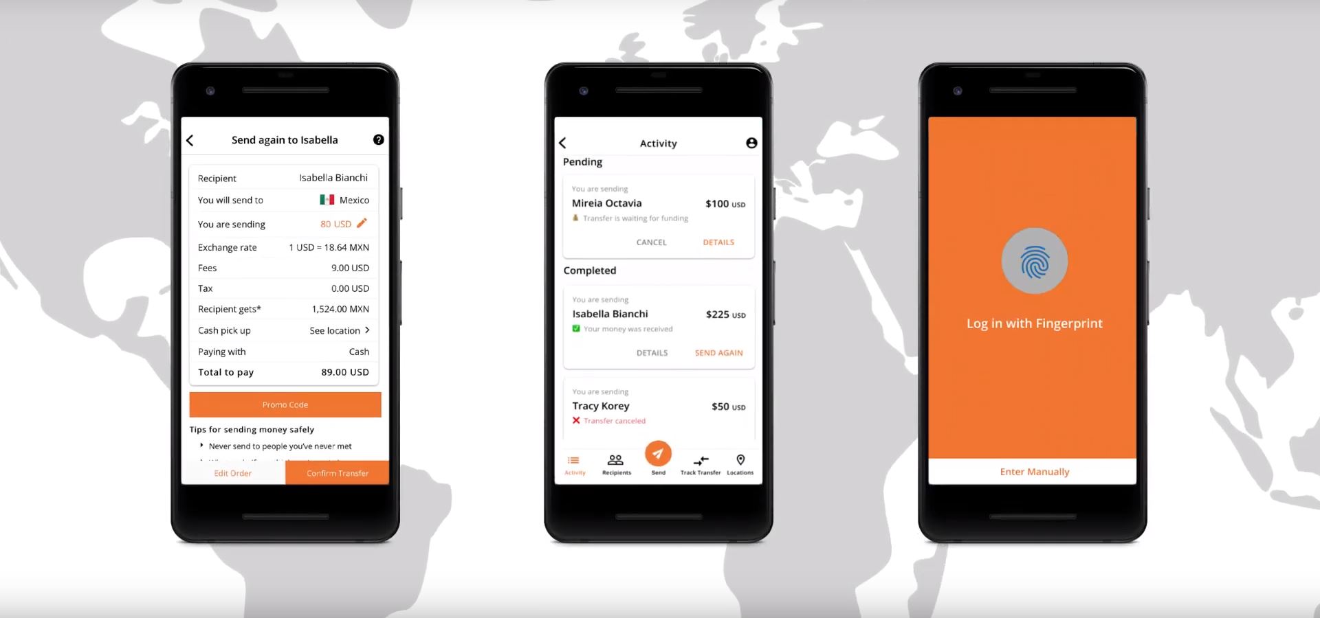 Ria Money Transfer App Features